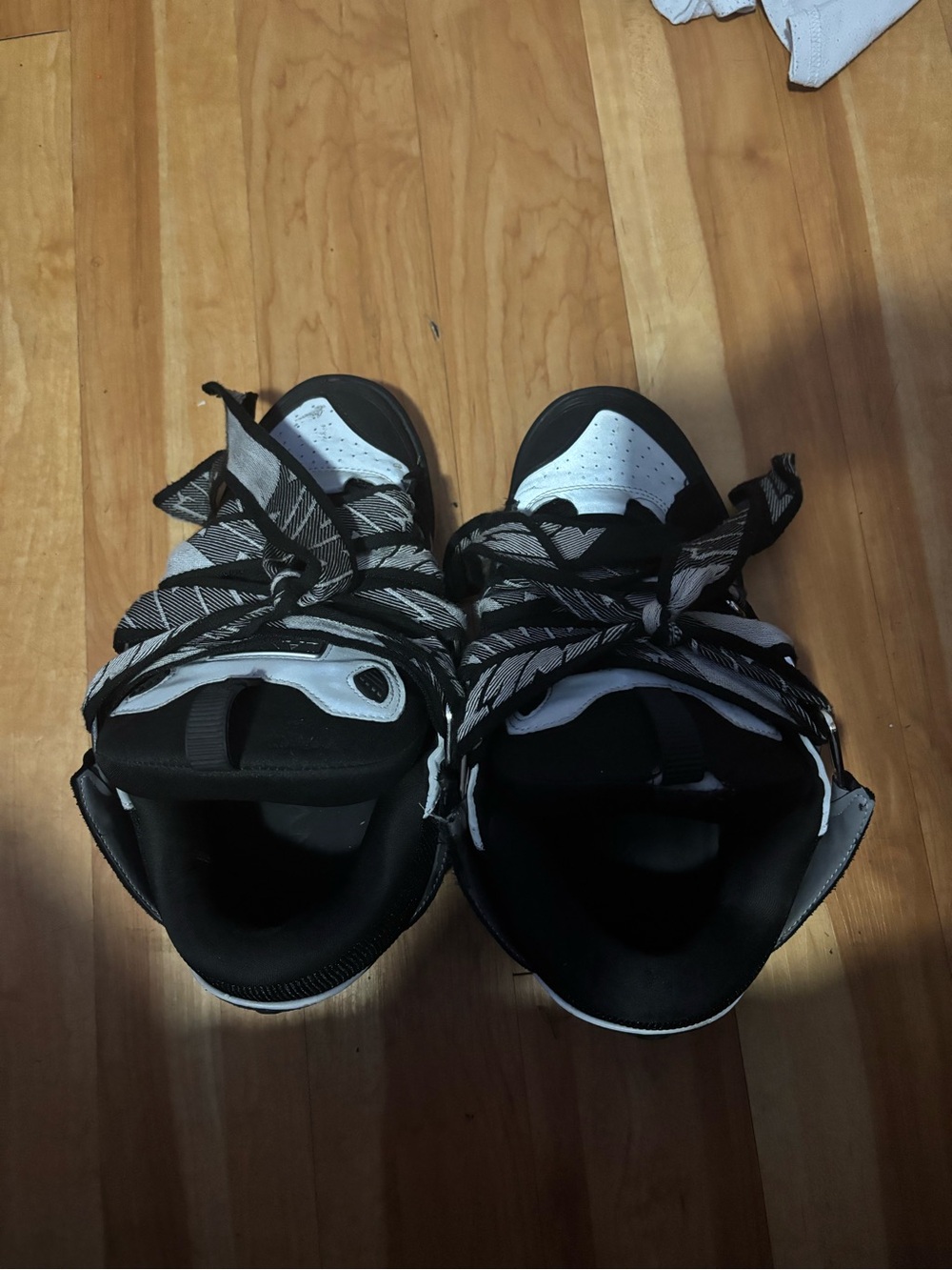 Lanvin Black and White High-Top Kids Sneakers